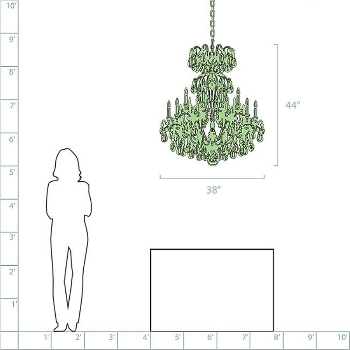 Schonbek 3573 Renaissance Rock Crystal 16-lt 38" Chandelier