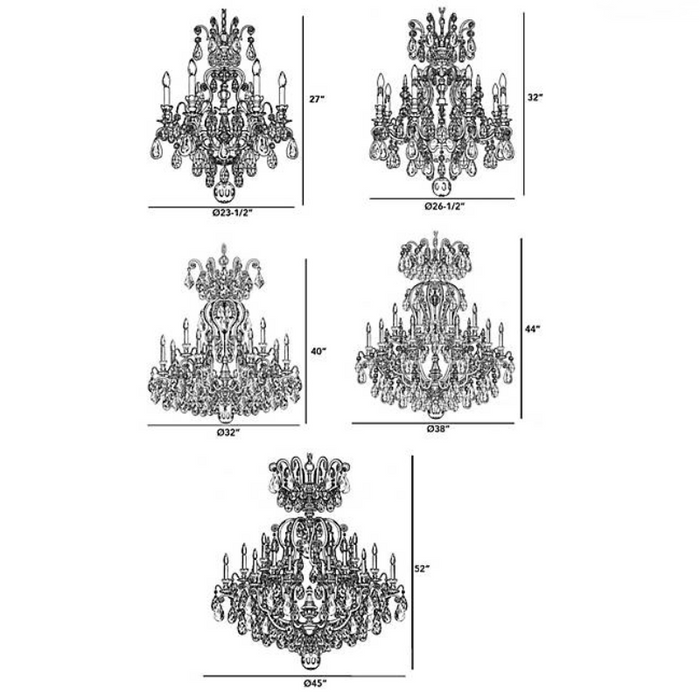 Schonbek 3573 Renaissance Rock Crystal 16-lt 38" Chandelier