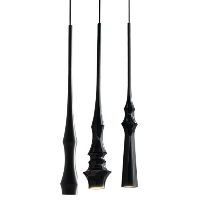 Bover Slend Set 3/Circular 3-lt 13" LED Pendant-black