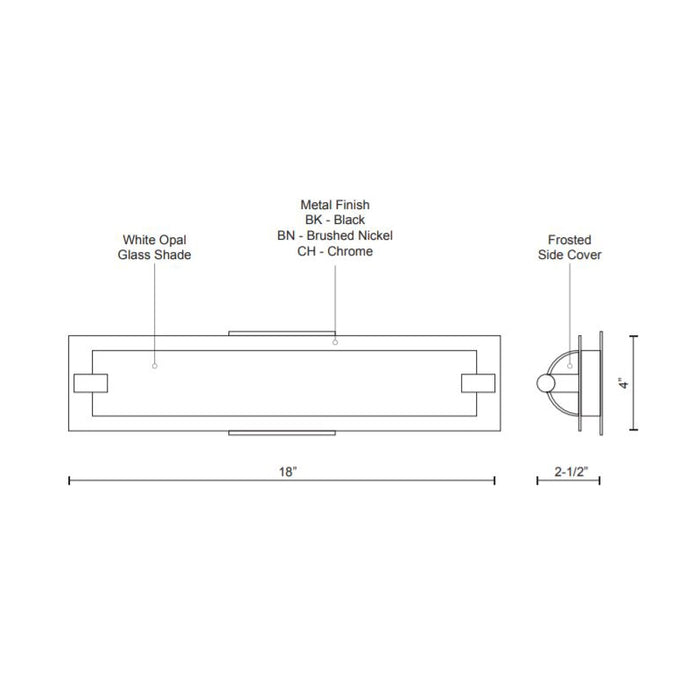 Kuzco VL0118 Lighthouse 18" Wide LED Bath Vanity