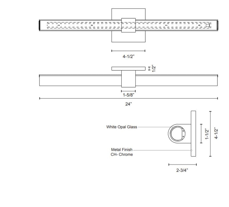 Kuzco VL17124 Mendocino 24" LED Vanity