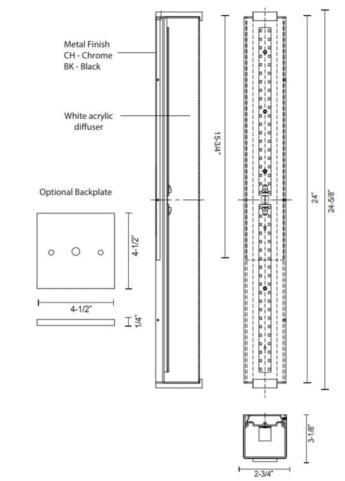 Kuzco VL47225 Latitude 25" LED Vanity