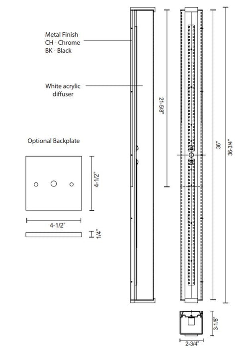 Kuzco VL47237 Latitude 37" LED Vanity