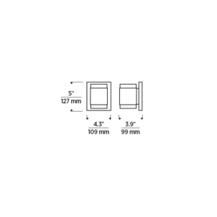 Tech 700WSVOTS Voto Square 5" Tall LED Wall Light