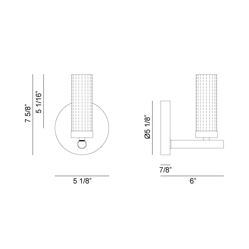 Matteo W74201 Luminoso 1-lt 8" Tall Wall Sconce