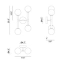 Matteo W75304 Stellar 4-lt 20" Tall Wall Sconce