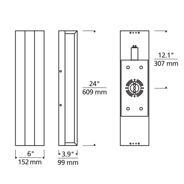 Tech 700OWWND Windfall 24" Tall LED Outdoor Wall Sconce