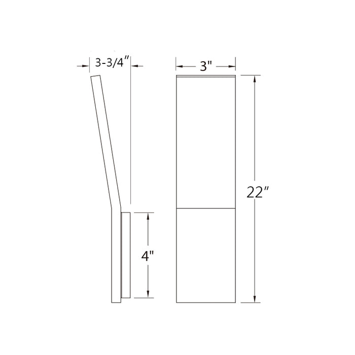 Modern Forms WS-11522 Blade 1-lt 22" Tall LED Wall Sconces