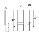 Modern Forms WS-12721 Glacier 1-lt 21" Tall LED Wall Sconce