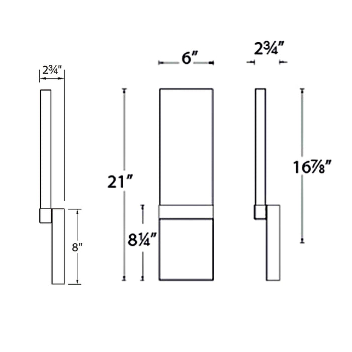 Modern Forms WS-12721 Glacier 1-lt 21" Tall LED Wall Sconce