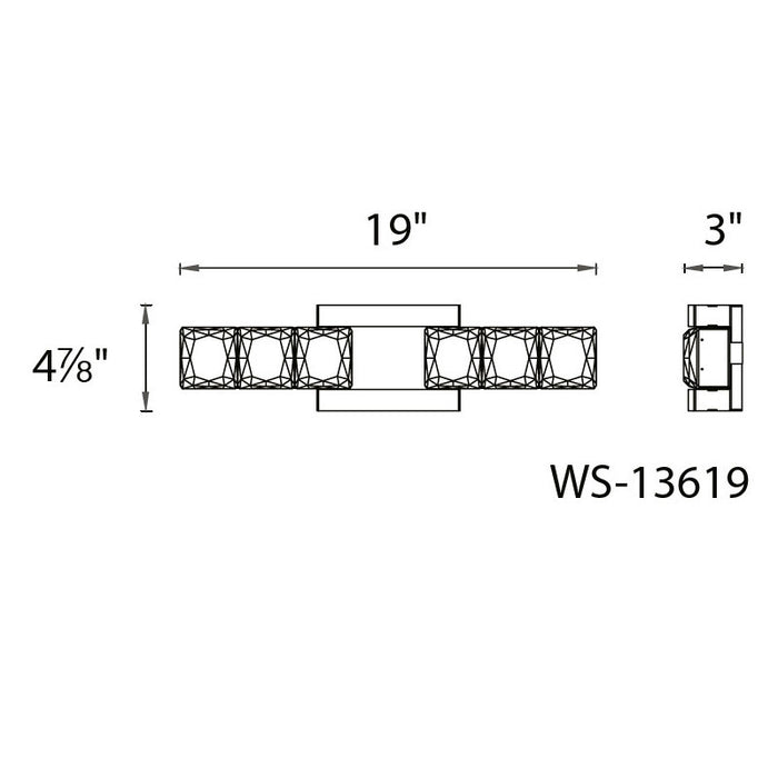 Modern Forms WS-13619 Sofia 2-lt 19" LED Bath Light