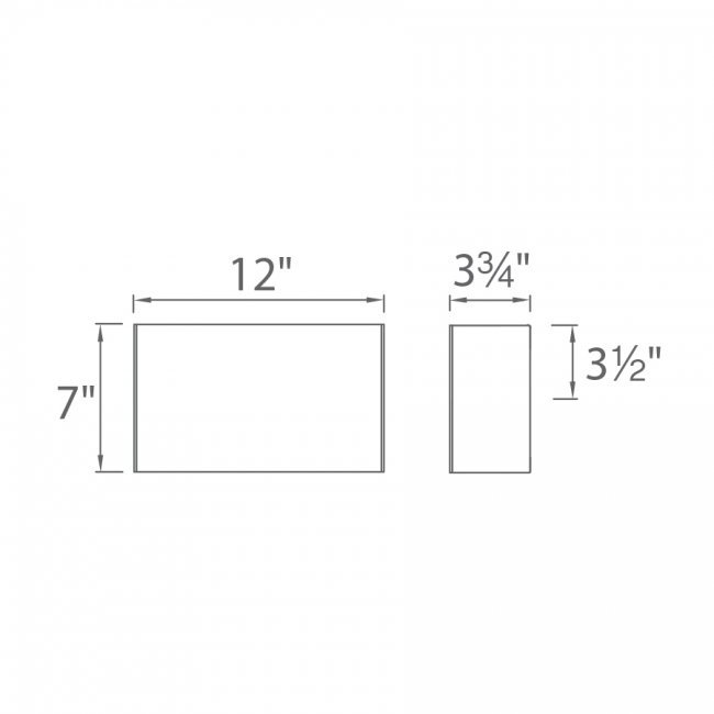 dweLED WS-25612 Blok Horizontal 12" LED Wall Sconce