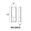 Modern Forms WS-25816 Vodka 1-lt 16" Tall LED Bath Light