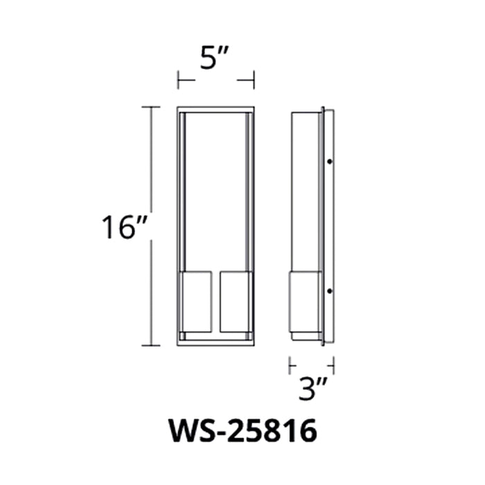 Modern Forms WS-25816 Vodka 1-lt 16" Tall LED Bath Light