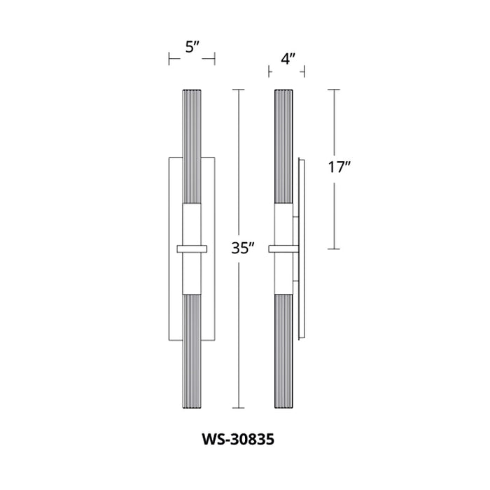 Modern Forms WS-30835 Cinema 35" Tall LED Wall Sconce
