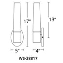 Modern Forms WS-38817 Tusk 1-lt 17" Tall LED Bath Light