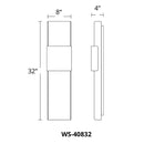 Modern Forms WS-40832 Tribeca 1-lt 32" Tall LED Wall Sconce