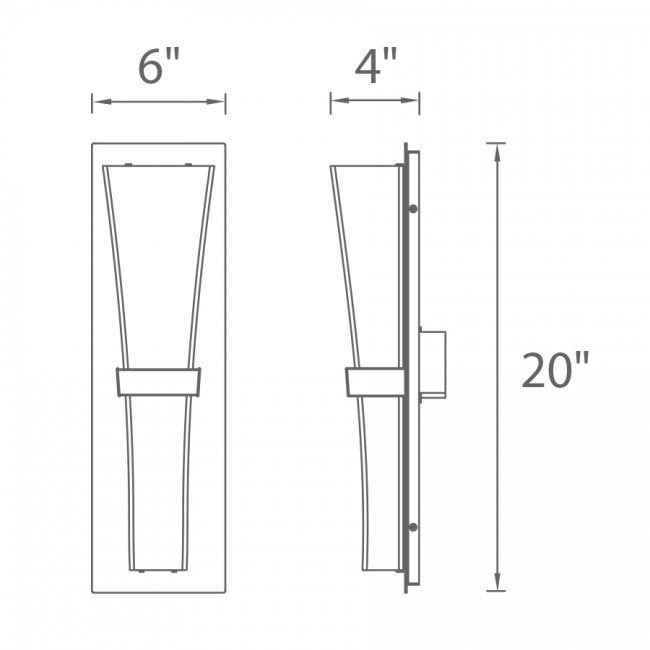 dweLED WS-45620 Prohibition 20" Tall LED Wall Sconce