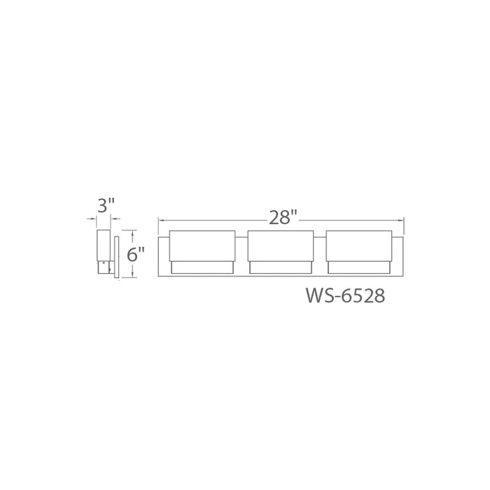 Modern Forms WS-6528 Glacier 3-lt 28" LED Vanity Light