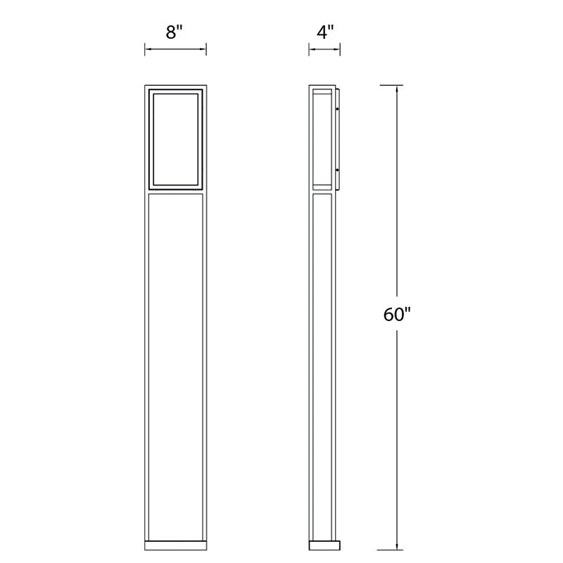 Modern Forms WS-W73660 Framed 2-lt 60" Tall LED Outdoor Wall Sconce