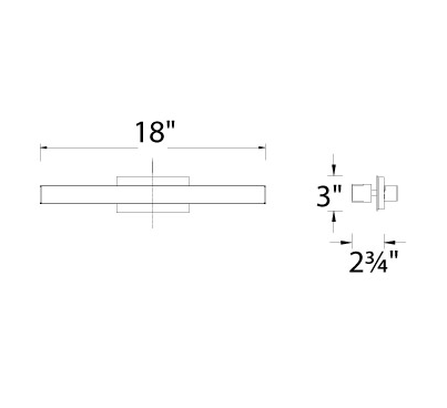 dweLED WS-77618 Brink 18" LED Bathroom Sconce