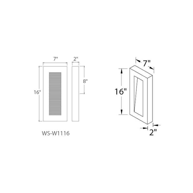 Modern Forms WS-W1116 Urban 16" Tall LED Outdoor Wall Light