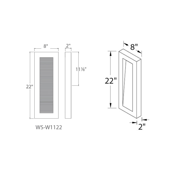 Modern Forms WS-W1122 Urban 22" Tall LED Outdoor Wall Light