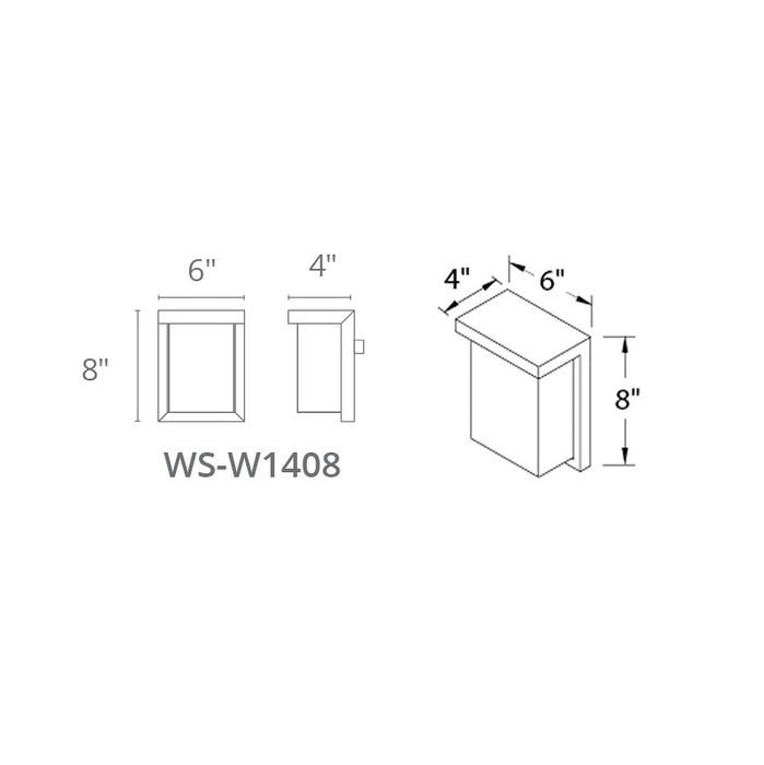 Modern Forms WS-W1408 Ledge 1-lt 8" Tall LED Outdoor Wall Light