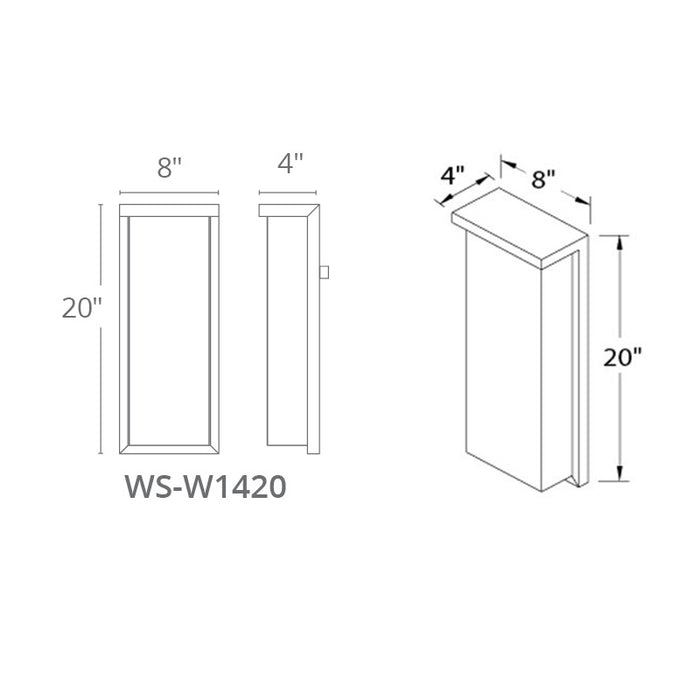 Modern Forms WS-W1420 Ledge 1-lt 20" Tall LED Outdoor Wall Light