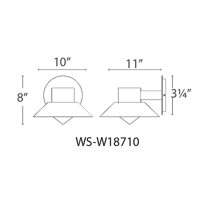 Modern Forms WS-W18710 Oslo 1-lt 10" LED Outdoor Wall Sconce