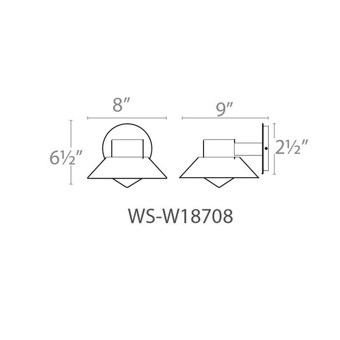 Modern Forms WS-W18708 Oslo 1-lt 8" LED Outdoor Wall Sconce