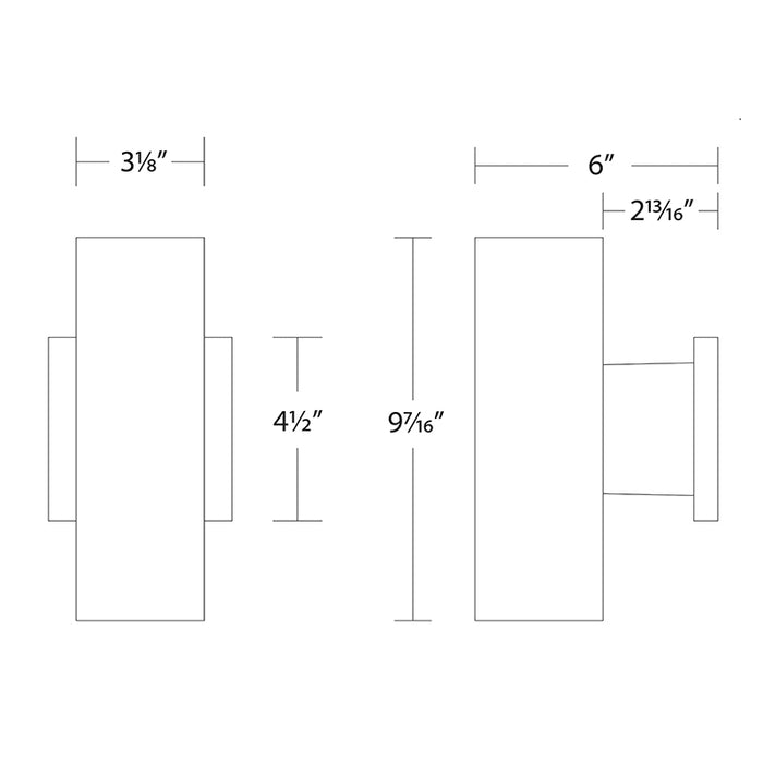 WAC WS-W190212 2-lt 9W Cylinder Wall Mount