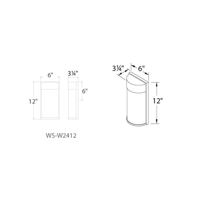 Modern Forms WS-W2412 Rain 2-lt 12" Tall LED Outdoor Wall Light