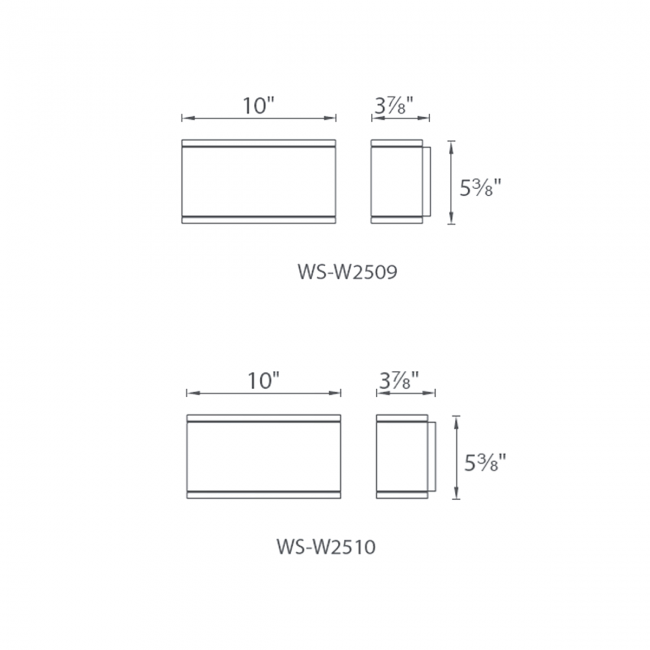 WAC WS-W2509 Rubix 16W LED Indoor / Outdoor Wall Mount, Single Light