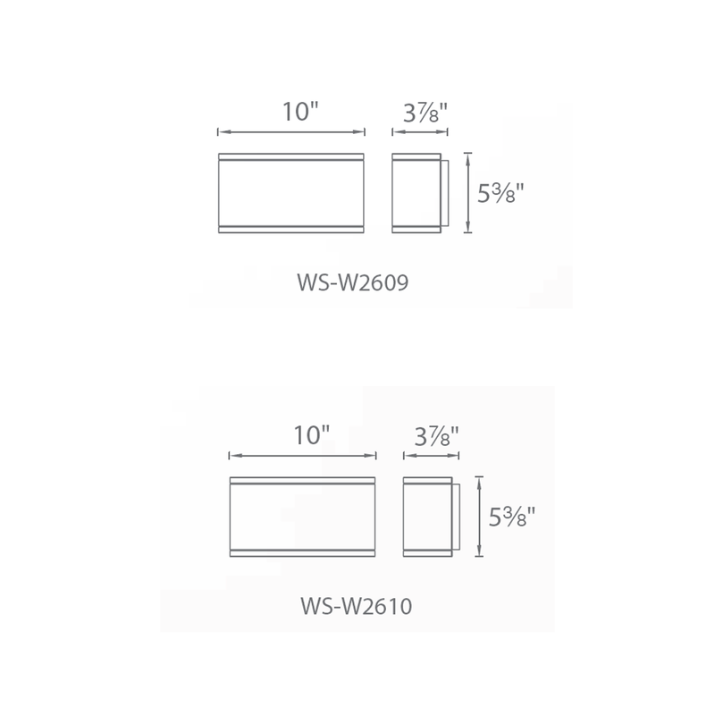 WAC WS-W2610 Tube 30W LED Indoor/Outdoor Wall Mount, Double Light