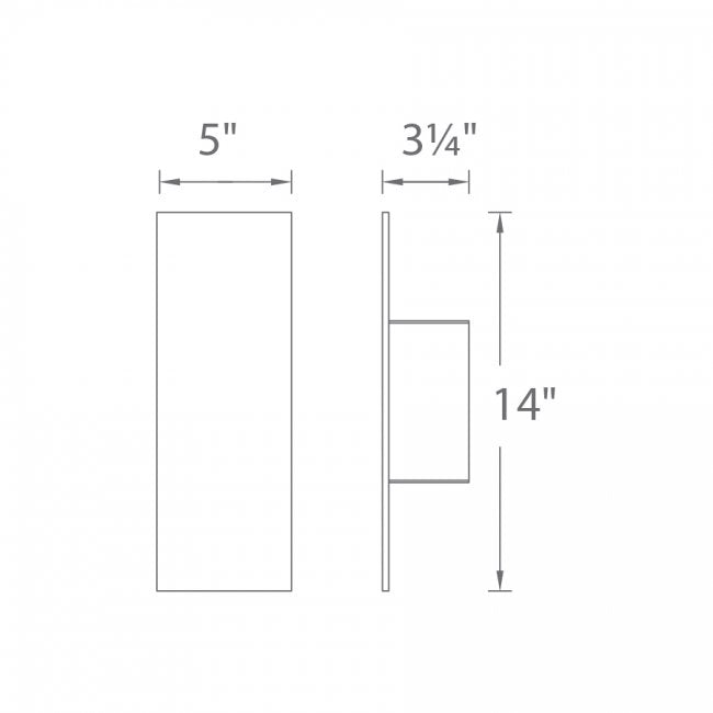 dweLED WS-W54614 Icon 14" Tall LED Outdoor Wall Sconce