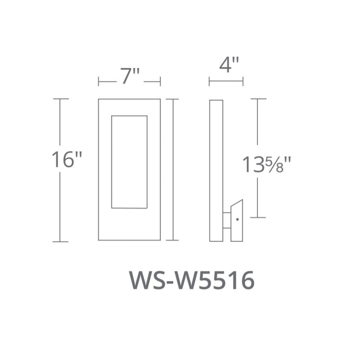 Modern Forms WS-W5516 Twilight 2-lt 16" Tall LED Outdoor Wall Light