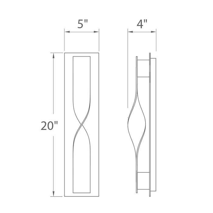 Modern Forms WS-W5620 Twist 2-lt 20" Tall LED Outdoor Wall Light