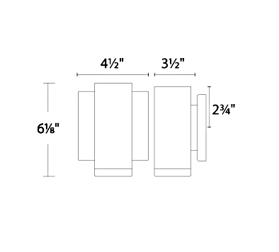 dweLED WS-W61806 Block 6" Tall LED Outdoor Wall Sconce