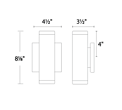 dweLED WS-W61808 Block 8" Tall LED Outdoor Wall Sconce