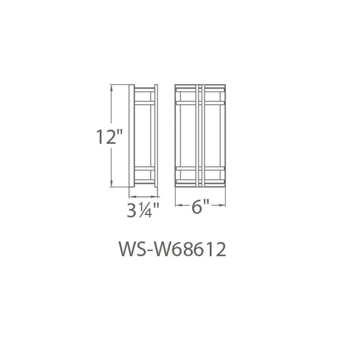 Modern Forms WS-W68612 Skyscraper 1-lt 12" Tall LED Outdoor Wall Sconce