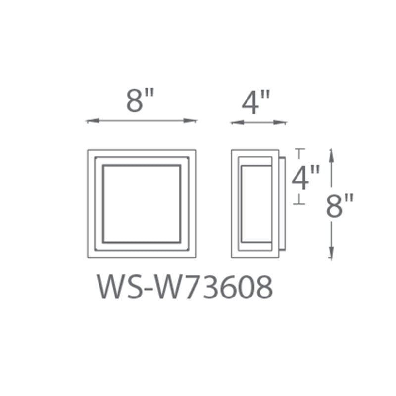Modern Forms WS-W73608 Framed 1-lt 8" LED Outdoor Wall Sconce