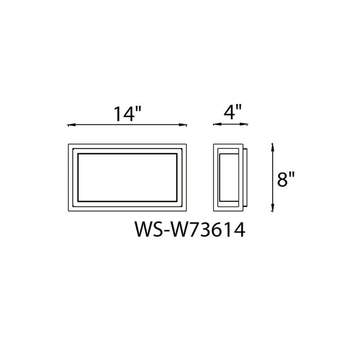 Modern Forms WS-W73614 Framed 1-lt 14" LED Outdoor Wall Sconce