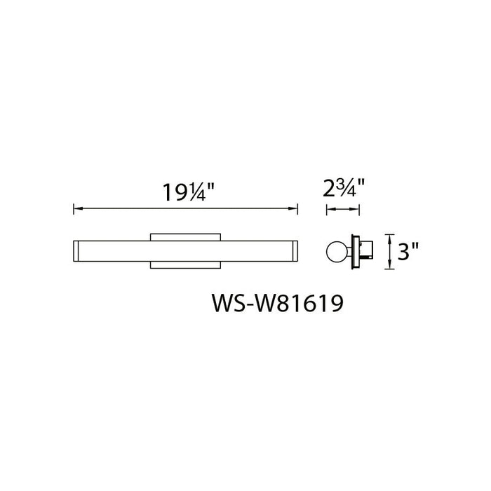 Modern Forms WS-W81619 Sabre 1-lt 19" 15W LED Vanity Light