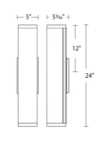 dweLED WS-W91824 Cylo 24" Tall LED Outdoor Wall Sconce