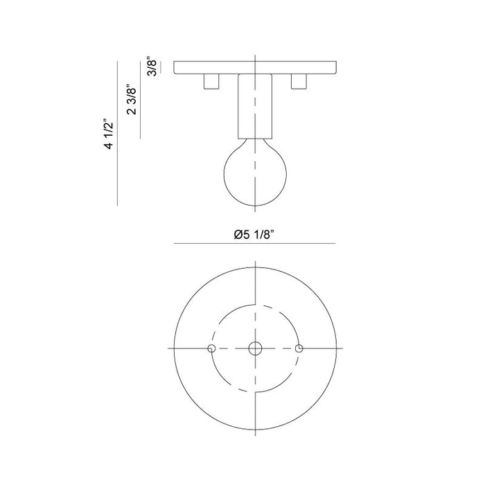 Matteo X54901 Kasa 1-lt 5" Flush Mount