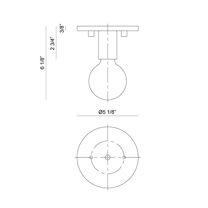 Matteo WX54911 Kasa 1-lt 5" Flush Mount